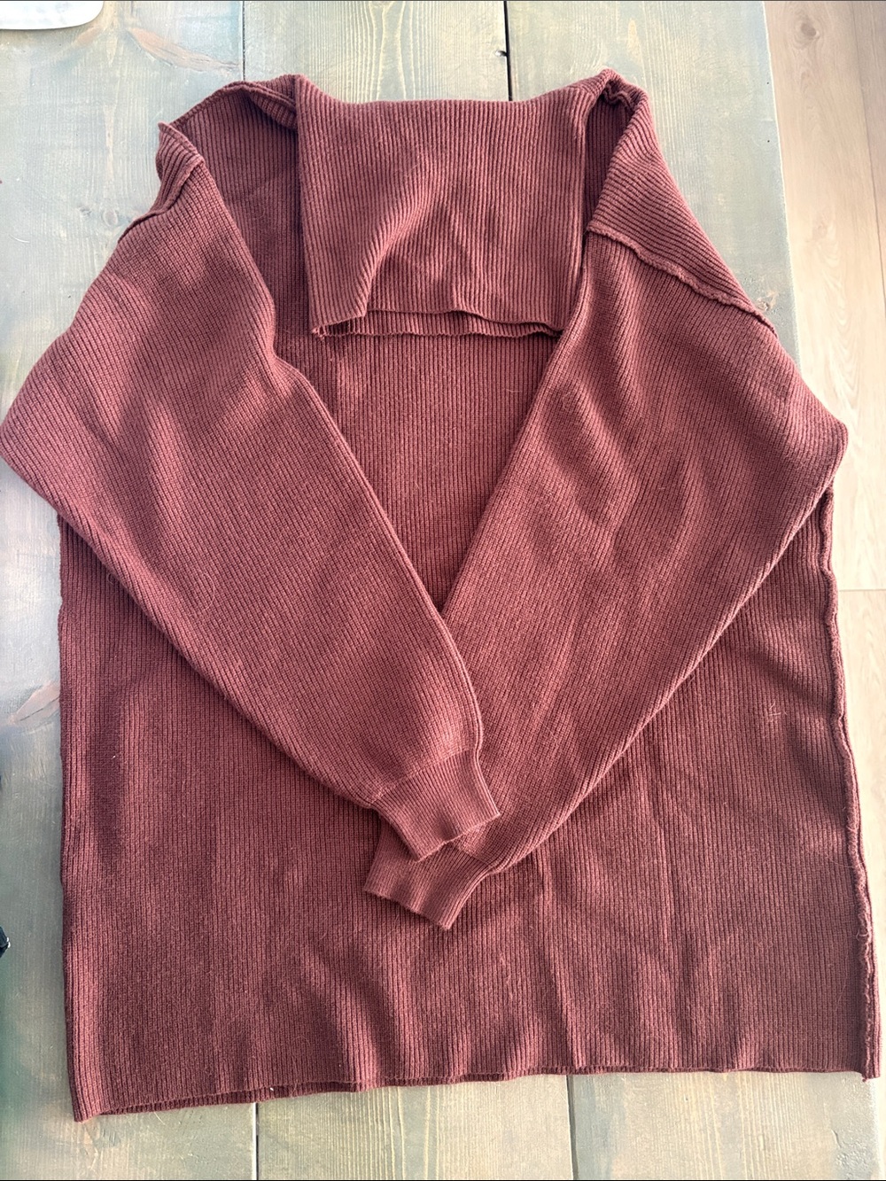 Crescent Oversized Brown Ribbed Turtleneck Sweater dress/tunic